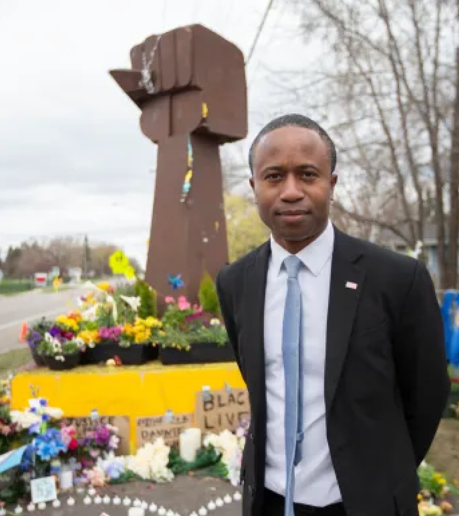 At the Daunte Wright memorial